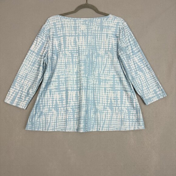 UV Skinz Shirt Womens XL UPF 50+ Sun Shirt Rash Guard 3/4 Sleeve Blue White - Picture 2 of 12